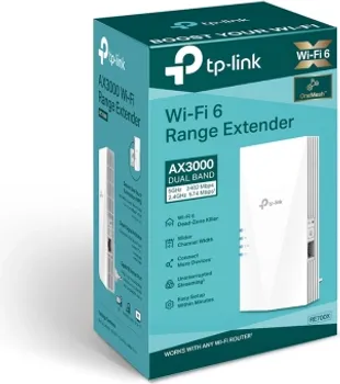 SPEED: 574 MBPS AT 2.4 GHZ + 2402 MBPS AT 5 GHZ
SPEC: 2 × INTERNAL ANTENNAS, 1 × GIGABIT PORT, QUALCOMM 1.0GHZ DUAL-CORE CPU, 1024 QAM, HE160 FOR 5GHZ, WALL PLUGGED
FEATURE: TETHER APP, WPS, INTELLIGENT SIGNAL LIGHT, ACCESS CONTROL, POWER SCHEDULE, LED CONTROL, RE/AP MODE, ONEMESH, BEAMFORMING, MU-MIMO, OFDMA, HE160 (TP-LINK AX3000 RE700X MESH WIFI 6 EXTENDER) (3 / 4)