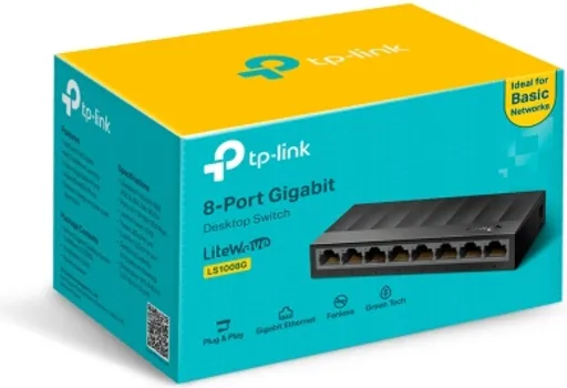 LITEWAVE 8-PORT GIGABIT DESKTOP SWITCH, 8 GIGABIT RJ45 PORTS, DESKTOP PLASTIC CASE (SWITCH TP-LINK LS1008G 8-PORT GIGABIT) (4 / 4)