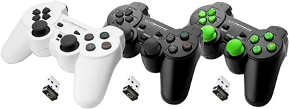 ESPERANZA GAME PAD GLADIATOR, VIBRATION, PS3/PC, WIRELESS, BLACK/GREEN, EGG108G (2 / 2)