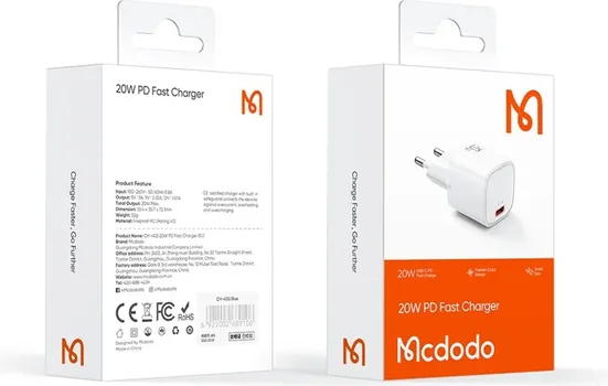 MCDODO CH-4020 PUNJAČ │ BOJA: BIJELA │ MATERIJAL: PC │ SNAGA: 20 W │ INTERFEJS: USB-C (7 / 7)