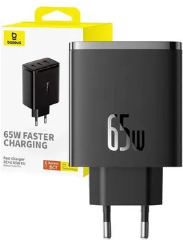 BASEUS CUBE PRO FAST CHARGER 2C+U 65W PUNJAČ ZA TELEFON │ BOJA: CRNA │ ULAZ: AC 110-240V 50/60HZ 1.5A MAX. │ IZLAZ: USB-C1/USB-C2 (65W MAX.), USB-A (30W MAX.) │ DIMENZIJE: 77.6 X 32 X 54 MM │ TEŽINA: 154 G │ MATERIJAL: PC (2 / 6)