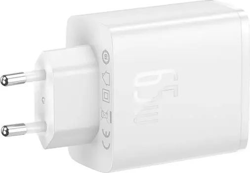 BASEUS CUBE PRO FAST CHARGER 2C+U 65W PUNJAČ ZA TELEFON │ BOJA: BIJELA │ ULAZ: AC 110-240V 50/60HZ 1.5A MAX. │ IZLAZ: USB-C1/USB-C2 (65W MAX.), USB-A (30W MAX.) │ DIMENZIJE: 77.6 X 32 X 54 MM │ TEŽINA: 154 G │ MATERIJAL: PC (3 / 7)
