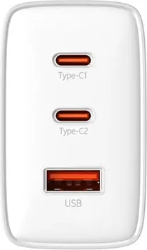 BASEUS CUBE PRO FAST CHARGER 2C+U 65W PUNJAČ ZA TELEFON │ BOJA: BIJELA │ ULAZ: AC 110-240V 50/60HZ 1.5A MAX. │ IZLAZ: USB-C1/USB-C2 (65W MAX.), USB-A (30W MAX.) │ DIMENZIJE: 77.6 X 32 X 54 MM │ TEŽINA: 154 G │ MATERIJAL: PC (5 / 7)