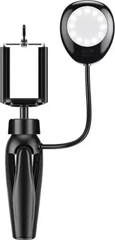 APEXEL APL-JJ21FL DRŽAČ ZA TELEFON/TRONOŽAC SA LED SVJETLOM │ MATERIJAL: ABS + PC │ NIVOI OSVJETLJENJA: 3 │ BROJ LED DIODA: 12 KOM │ NAPAJANJE: 2X AAA BATERIJE │ VELIČINA: 135 × 240 MM │ TEŽINA: 90 G (2 / 2)