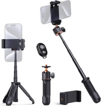 K&F CONCEPT KF09.128V1 TRIPOD │ MAKS. NOSIVOST: 2 KG │ MAKS. VISINA: 340 MM │ MIN. VISINA: 130 MM │ SKLOPLJENA DUŽINA: 125 MM │ TEŽINA: 90 G │ MATERIJAL: ALUMINIJUMSKA LEGURA │ BLUETOOTH DOMET: 10 M │ AUTONOMIJA DALJINSKOG: 10 H │ GLAVA: 360° ROTACIJA, 90° NAGIB (1 / 2)