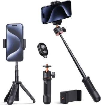 K&F CONCEPT KF09.128V1 TRIPOD │ MAKS. NOSIVOST: 2 KG │ MAKS. VISINA: 340 MM │ MIN. VISINA: 130 MM │ SKLOPLJENA DUŽINA: 125 MM │ TEŽINA: 90 G │ MATERIJAL: ALUMINIJUMSKA LEGURA │ BLUETOOTH DOMET: 10 M │ AUTONOMIJA DALJINSKOG: 10 H │ GLAVA: 360° ROTACIJA, 90° NAGIB (2 / 2)