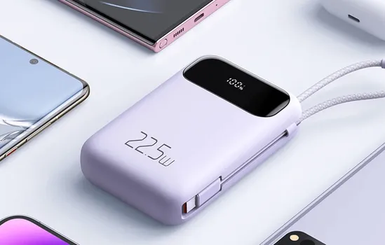 MCDODO MC-3245 (PURPLE) POWERBANK │ KAPACITET: 10.000 MAH (NOMINALNO 5800 MAH) │ ULAZ: LIGHTNING (5V - 2A), USB-C (18W) │ IZLAZ: USB-A (22.5W), USB-C (20W), USB-C KABL (22.5W) │ UKUPNA STRUJA: 5V - 3A │ MATERIJAL: ABS + PC │ DIMENZIJE: 103 X 67.5 X 26 MM │ TEŽINA: 240 G (6 / 7)