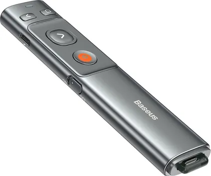 BASEUS ORANGE DOT WIRELESS PRESENTER (CHARGING) MULTIFUNKCIONALNI DALJINSKI UPRAVLJAČ ZA PREZENTACIJU, SA LASERSKIM POKAZIVAČEM - SIVA (1 / 4)