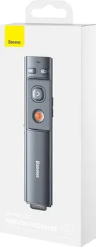 BASEUS ORANGE DOT WIRELESS PRESENTER (CHARGING) MULTIFUNKCIONALNI DALJINSKI UPRAVLJAČ ZA PREZENTACIJU, SA LASERSKIM POKAZIVAČEM - SIVA (2 / 4)