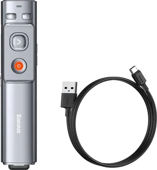 BASEUS ORANGE DOT WIRELESS PRESENTER (CHARGING) MULTIFUNKCIONALNI DALJINSKI UPRAVLJAČ ZA PREZENTACIJU, SA LASERSKIM POKAZIVAČEM - SIVA (3 / 4)