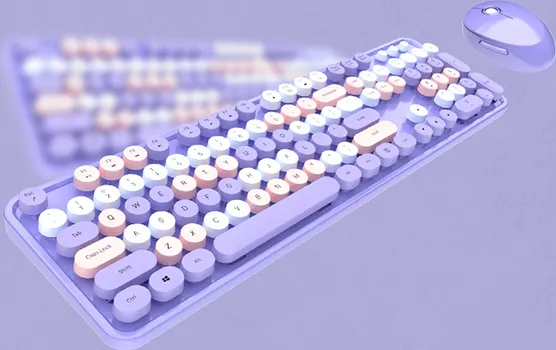 MOFII SWEET COMBO PURPLE BEŽIČNI KOMPLET TASTATURA I MIŠ │ TIP TASTATURE: MEMBRANSKA │ POVEZIVANJE: BEŽIČNO (2,4 G) │ DOMET: 6 10 M │ REZOLUCIJA MIŠA: 800 / 1200 / 1600 DPI │ DIMENZIJE TASTATURE: 444.34 X 133 X 38.1 MM │ DIMENZIJE MIŠA: 101.2 X 75 X 33.6 MM │ BROJ TASTERA: 104 (TASTATURA), 4 (MIŠ) │ NAPAJANJE: 1 X AA BATERIJA (TASTATURA), 1XAA BATERIJA (MIŠ) │ BOJA: LJUBIČASTA │ OSTALO: 12 FUNKCIJSKIH TASTERA, 3 REŽIMA SPAVANJA, PLUG&PLAY (3 / 3)