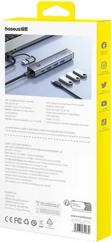 BASEUS ULTRAJOY 4U1 HUB USB-A&USB-C NA 3XUSB3.0+USB-C+RJ45 (B0005280B811-14) │ BOJA: SIVA │ PORTOVI: 3X USB-A, 1X USB-C, 1X RJ45 │ USB-C NAPON: 5V - 3A │ USB-A BRZINA: DO 5 GBPS │ RJ45 BRZINA: DO 1000 MBPS │ IZLAZ: 5V - 0.9A │ KOMPATIBILNOST: WINDOWS, MACOS, LINUX │ MATERIJAL: ALUMINIJSKA LEGURA + PC/ABS │ DIMENZIJE: 26 X 120 X 16 MM │ TEŽINA: 58,5 G │ DUŽINA KABLA: 22,5 CM (7 / 7)