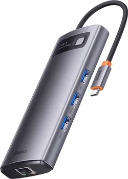 BASEUS METAL GLEAM 7-IN-1 TYPE-C HUB │ BOJA: SIVA │ INTERFEJS: USB-C │ PORTOVI: 3X USB 3.0, 1X USB-C PD, 2X HDMI, 1X RJ45 │ BRZINA (USB 3.0): DO 5 GBPS │ REZOLUCIJA (HDMI): 4K @ 30 HZ │ ETHERNET: 1000 MBPS │ SNAGA PUNJENJA: 100W │ DIMENZIJE: 48.3 X 120 X 16 MM │ TEŽINA: 87 G (3 / 9)