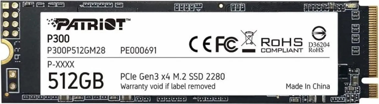 PATRIOT P300 512GB / SSD M.2 / NVME R/W : 1700/1100MB/S (1 / 2)