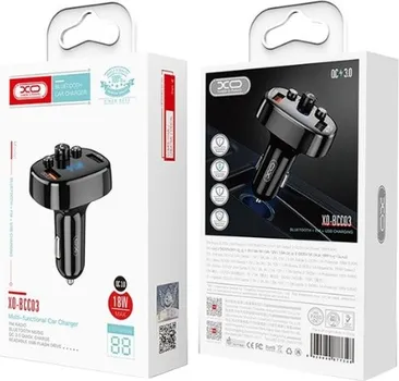 XO FM TRANSMITER BLUETOOTH BCC03 I AUTO PUNJAC 18W 2U1 CRNI (1 / 1)
