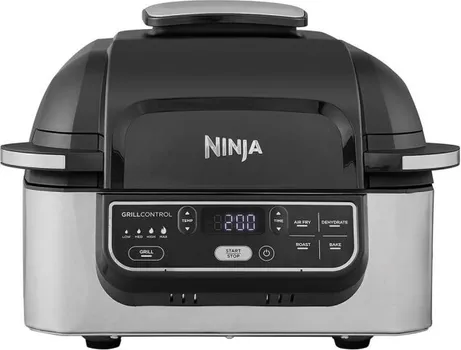 NINJA AG301EU FOODI GRILL & AIR FRYER │ SNAGA: 1750 W │ KAPACITET: 5.7 L │ TEMPERATURA: DO 265°C │ FUNKCIJE: 5 NAČINA KUVANJA │ TEHNOLOGIJA: CIKLONSKI VAZDUH │ SMANJENJE DIMA │ ČIŠĆENJE: DIJELOVI PERIVI U MAŠINI ZA SUĐE, UKLJUČENA ČETKA │ DIMENZIJE: 45 X 36 X 24 CM │ BOJA: CRNA (1 / 5)