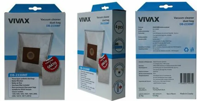 VIVAX HOME KESE ZA USIS. SINT. (4KOM/PAK) + FILTER DB-2330MF (4 / 7)