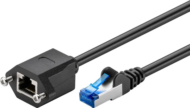 CAT 6A PRODUŽNI MREŽNI KABL, S/FTP (PIMF), 0.5M, BLACK, GOOBAY (1 / 1)