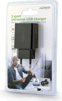 PUNJAČ 2-PORT UNIVERSAL USB, 2.1 A, BLACK (2 / 2)