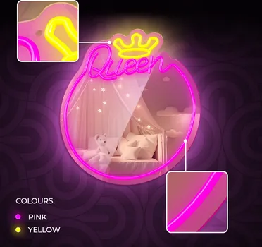 NEON LED OGLEDALO QUEEN BIJELA I ROZA FMNE04 FOREVER LIGHT (3 / 9)