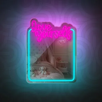 NEON LED OGLEDALO LOVE YOURSELF TIRKIZNA/ROZA FMNE01 FOREVER LIGHT (9 / 10)