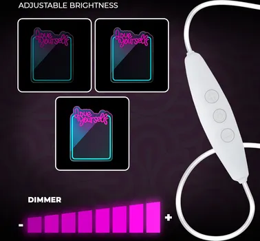 NEON LED OGLEDALO LOVE YOURSELF TIRKIZNA/ROZA FMNE01 FOREVER LIGHT (10 / 10)