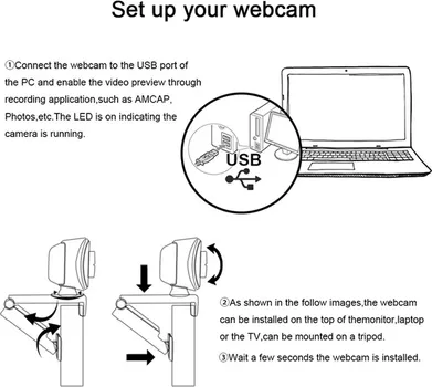 1080P USB WEBCAM MICROPHONE FOR LIVE STREAMING VIDEO CALL CONFERENCE (6 / 6)