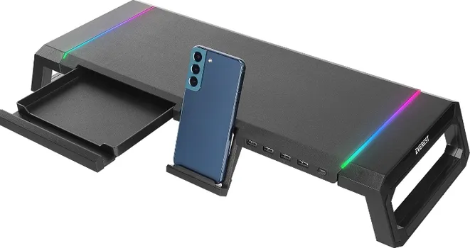 EVEREST POSTOLJE ZA MONITOR SA USB HUBOM, ST1 BLACK (1 / 3)