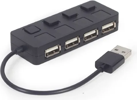 GEMBIRD HAB 4-PORTNI SA PREKIDAČIMA, USB 2.0 , BLACK (1 / 3)