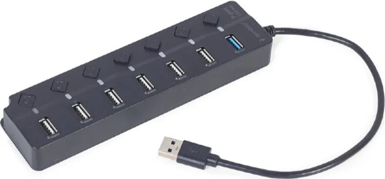 GEMBIRD HAB 7-PORTNI USB SA PREKIDAČIMA, BLACK (1 / 4)