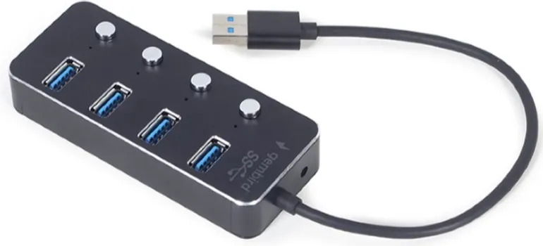 USB HUB 4-PORT SA PREKIDAČIMA, USB 3.1, GEMBIRD