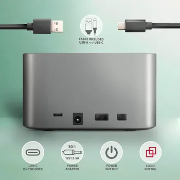 AXAGON ADSA-DC SUPER SPEED USB-C DUAL HDD SSD 2.5 , 3.5 INCH (2 / 7)