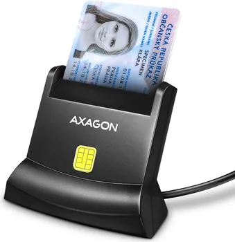 UNIVERZALNI DESKTOP USB KONTAKT ČITAČ PAMETNIH KARTICA / ID KARTICA SA DUGIM USB-A KABLOM, AXAGON (1 / 4)
