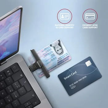 SKLOPIVI DŽEPNI USB-C ČITAČ SMART / ID KARTICA, AXAGON (2 / 6)