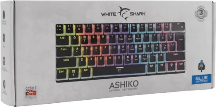 WHITE SHARK TIPKOVNICA ASHIKO GK-2202 CRNA/PLAVA (4 / 4)