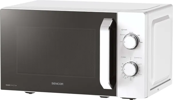 SENCOR SMW 1918WH MIKROTALASNA RERNA │ ZAPREMINA: 20L │ SNAGA: 700W │ PREČNIK TANJIRA: 25,5 CM │ OTVARANJE VRATA: LEVO │ DIMENZIJE: 25,9 X 44 X 36,4 CM │ BOJA: BIJELA │ TEŽINA: 10 KG (3 / 7)