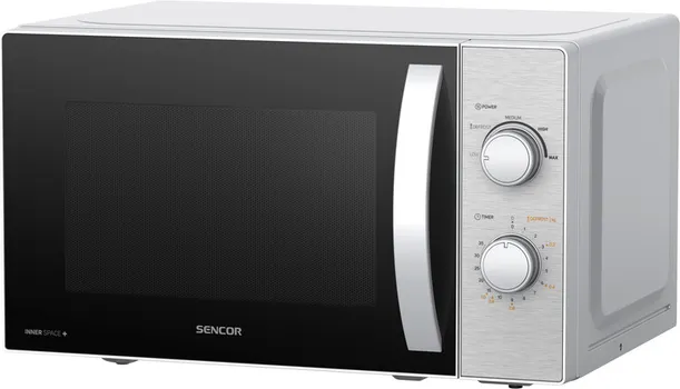 SENCOR SMW 2120SS MIKROTALASNA RERNA │ SNAGA: 700W │ KAPACITET: 20L │ ROTIRAJUĆI TANJIR: 25.5CM │ DIMENZIJE: 440MM X 364MM X 259MM │ TEŽINA: 10KG │ MATERIJAL: NERĐAJUĆI ČELIK, EMAJL │ BOJA: SIVA │ FUNKCIJE: TAJMER, ZVUČNI SIGNAL, 5 NIVOA SNAGE │ KONTROLA: MEHANIČKA (5 / 5)