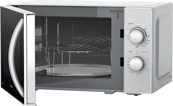 SENCOR SMW 4320SS MIKROTALASNA RERNA │ SNAGA: 700W │ SNAGA GRILA: 1.000W │ KAPACITET: 20L │ ROTIRAJUĆI TANJIR: 25.5CM │ DIMENZIJE: 440MM X 364MM X 259MM │ TEŽINA: 11.5KG │ MATERIJAL: NERĐAJUĆI ČELIK, EMAJLIRANI METAL │ BOJA: INOX │ FUNKCIJE: TAJMER, ODMRZAVANJE, ZVUČNI SIGNAL │ KONTROLA: MEHANIČKA (2 / 8)