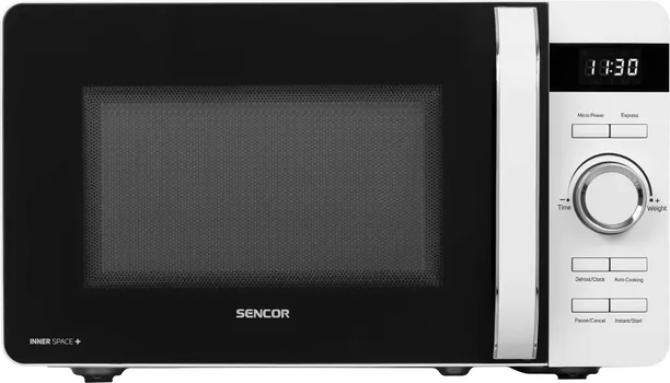 SENCOR SMW 5017WH MIKROTALASNA RERNA │ TIP: MIKROTALASNA RERNA │ SNAGA: 800W │ KAPACITET: 17L │ DIMENZIJE: 451MM X 354MM X 256MM │ MATERIJAL: EMAJL │ BOJA: BELA │ FUNKCIJE: TAJMER, ODMRZAVANJE, ZVUČNI SIGNAL, DEČIJA SIGURNOSNA ZAŠTITA │ KONTROLA: MEHANIČKA │ OSTALO: 8 PROGRAMA, TIHI RAD, LED DISPLEJ (3 / 10)