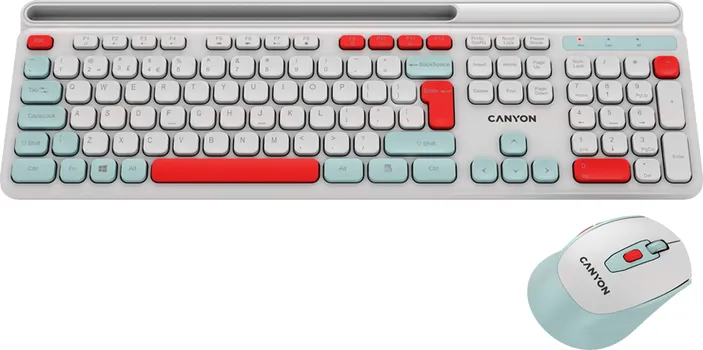 CANYON TASTATURA + MIŠ HSET-W5 WIRELESS WHITE (1 / 6)