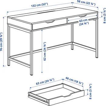 IKEA ALEX RADNI STO, 132X58 CM (9 / 9)