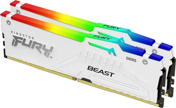 KINGSTON DIMM DDR5 64GB (2X32) / 6000MT/S KF560C30BWAK2-64 FURY BEAST WHITE EDITION RGB (2 / 6)