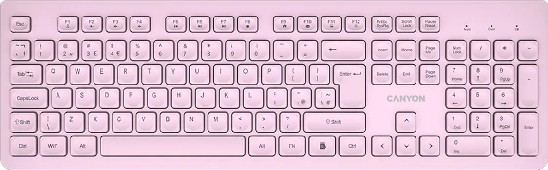 CANYON TASTATURA HKB-W01 EN/AD AAA WIRELESS PINK (1 / 1)
