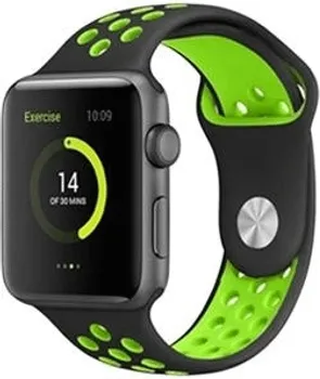 APPLE SWISSTEN BLACK / GREEN [42, 44, 45, 49MM / SILICONE BAND / 46000611] (1 / 1)