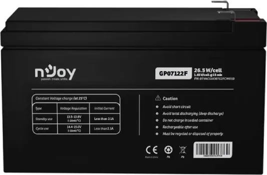NJOY GP07122F BATERIJA ZA UPS 12V 7AH (B GP07122F BATERIJA ZA UPS 12V 7AH (BTVACGUOBTG2FCW01B) (1 / 1)