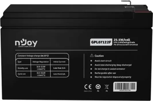 NJOY GPL07122F BATERIJA ZA UPS 12V 7AH ( GPL07122F BATERIJA ZA UPS 12V 7AH (BTVACGUOBTF2FCW01B) (1 / 1)