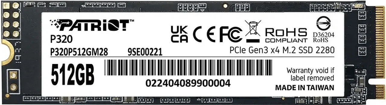 PATRIOT P320 512GB / SSD M.2 NVME P320P512GM28 (1 / 4)