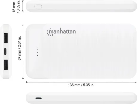 POWERBANK MANHATTAN 10000 MAH 2.1A, 5V (1 / 2)