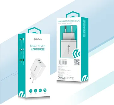 DEVIA WALL CHARGER SMART 2X USB 2.4A WHITE MAKSIMALNA STRUJA 2,40 A, KONEKTOR USB-A (ŽENSKI) (2 / 2)