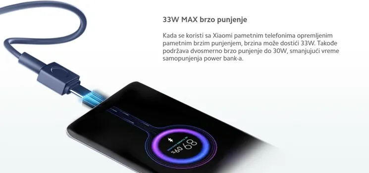 XIAOMI POWERBANK 20000MAH,33W PLAVI, SA KABLOM (2 / 8)